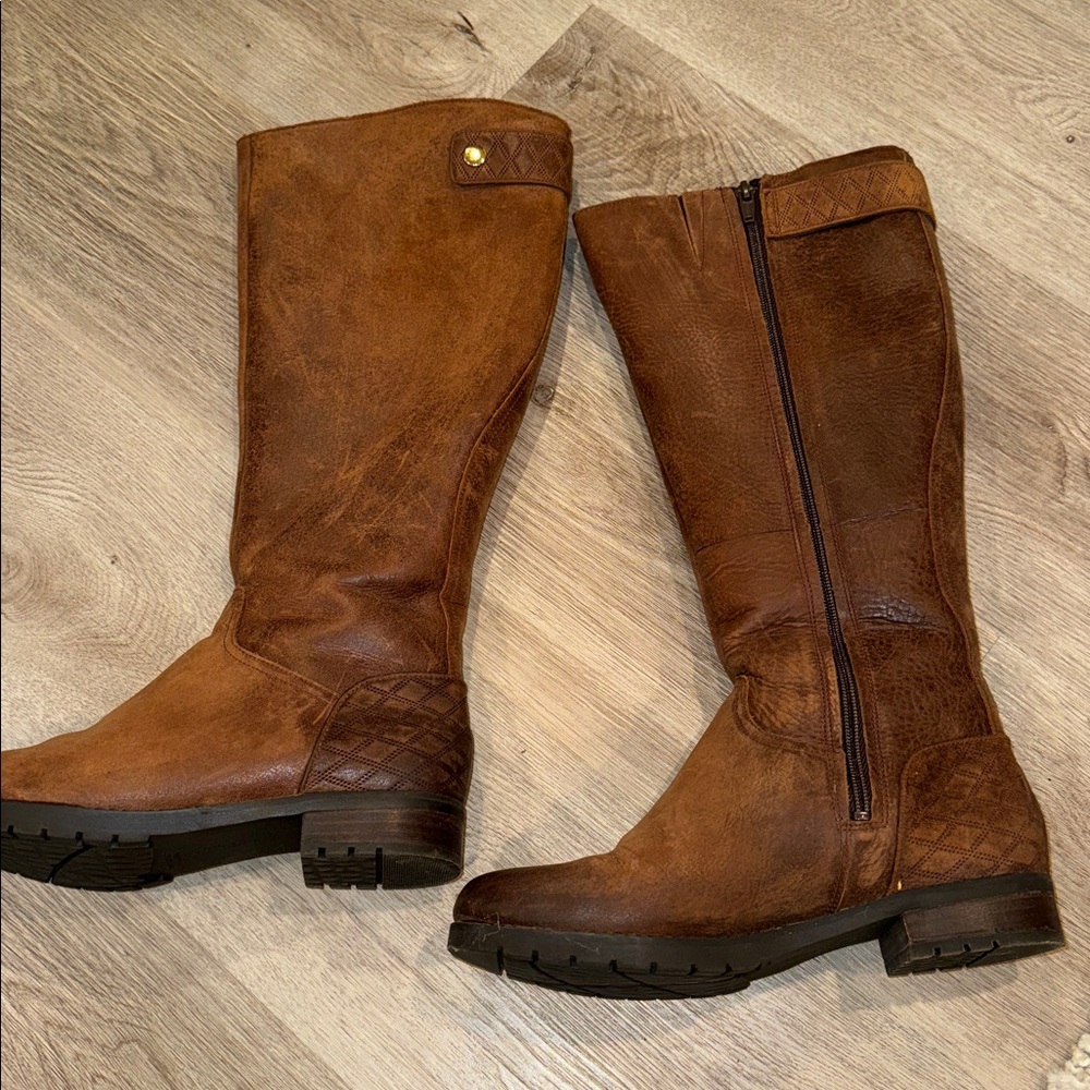 Rockport Wearability Brown Lined Tall Faux Fur Lined Boots